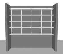 Pantry/ Larder layout 2, 2.44m / 8' wide